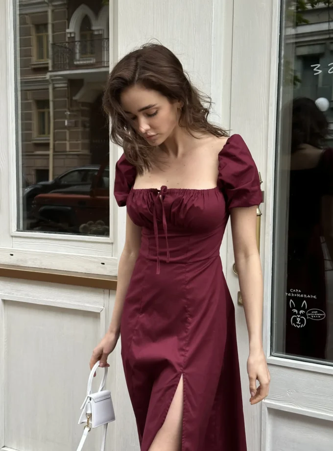 Бавовняна сукня міді