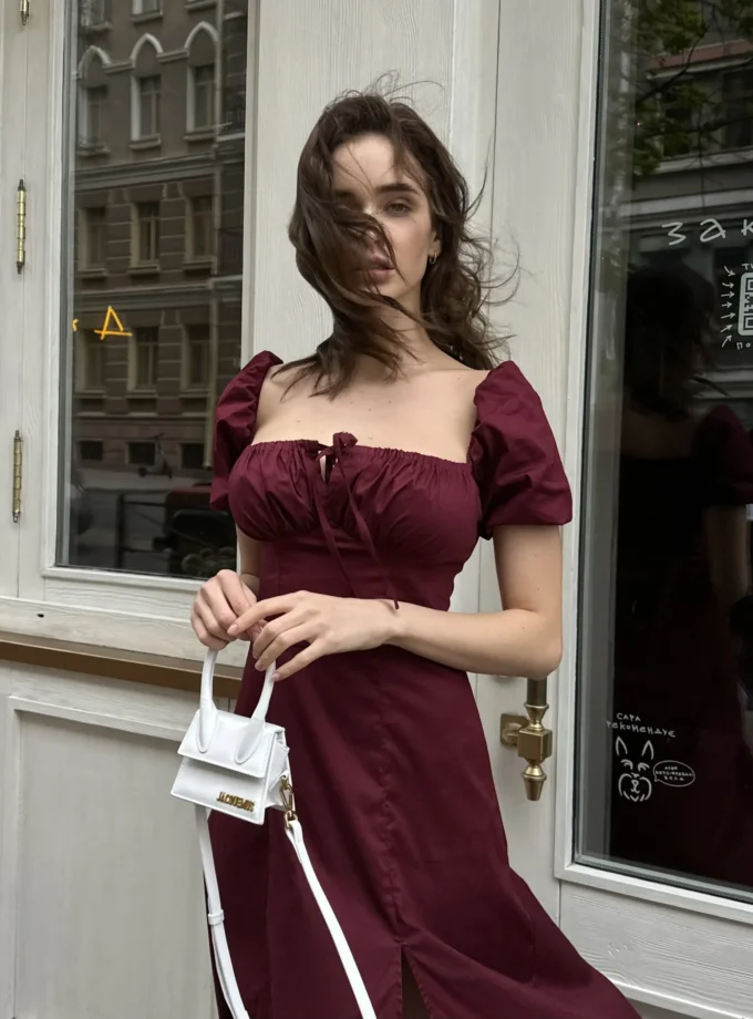 Бавовняна сукня міді