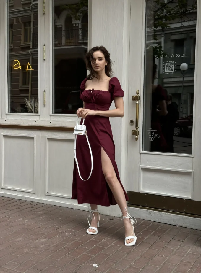 Бавовняна сукня міді