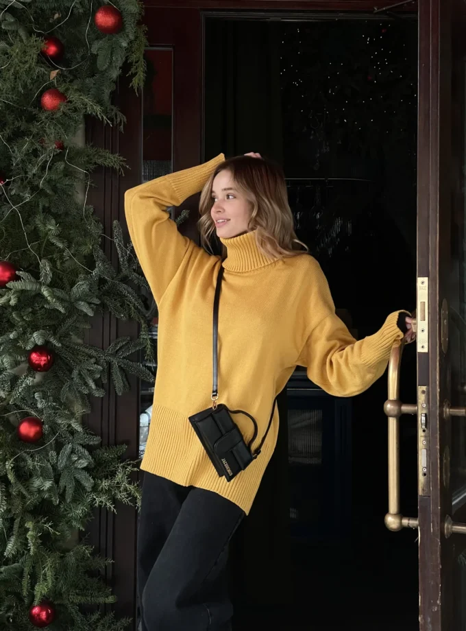 Бавовняний светр Mustard