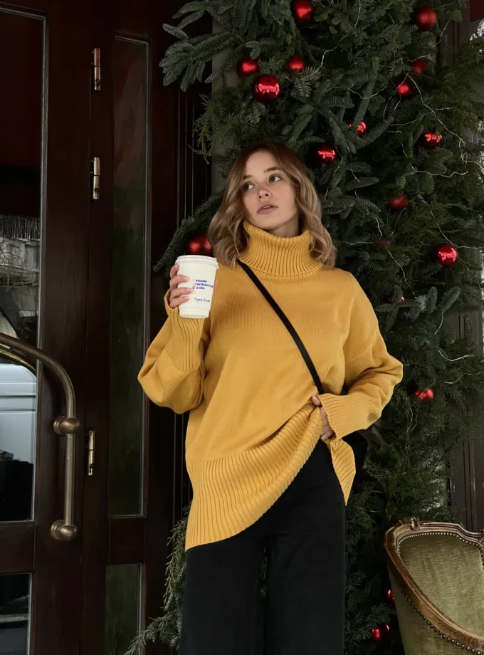 Бавовняний светр Mustard