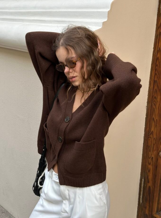 Вовняний кардиган Chocolate