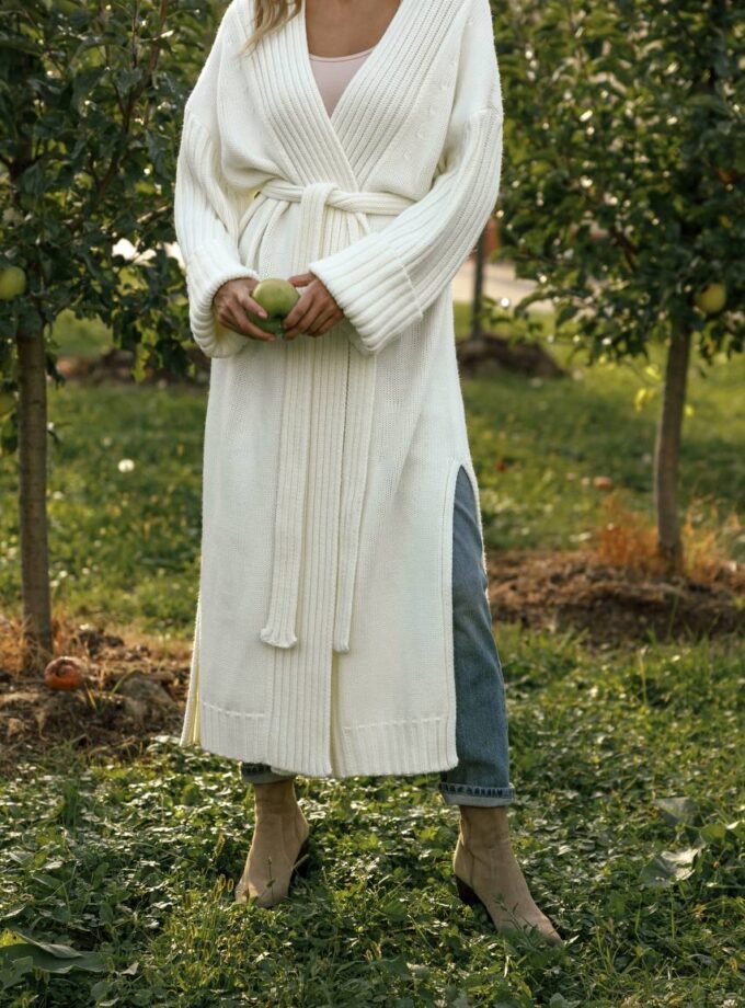 Напіввовняний кардиган максі Milk