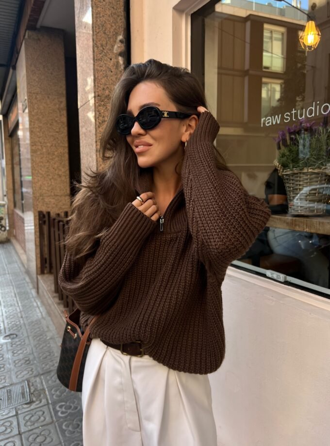 Zip-светр Brown